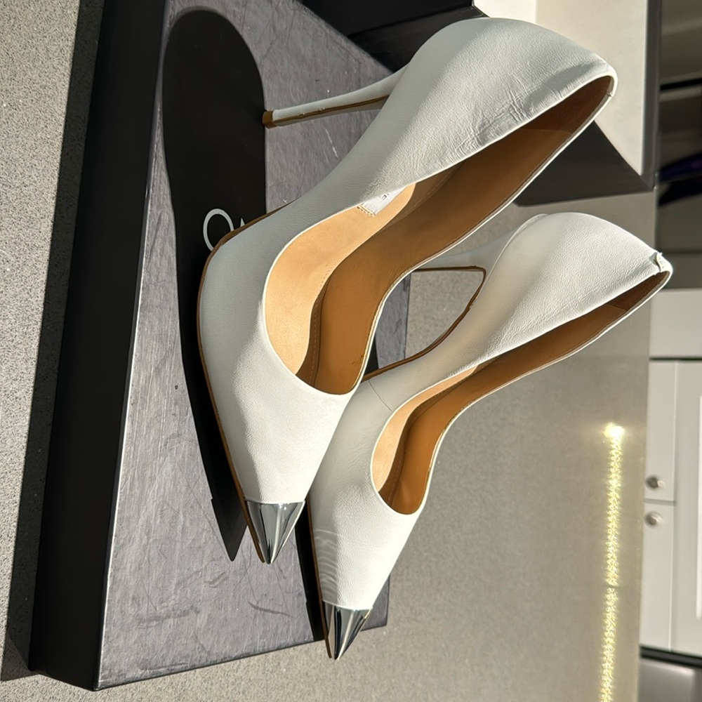 Saks Fifth Ave White High Heel Pumps